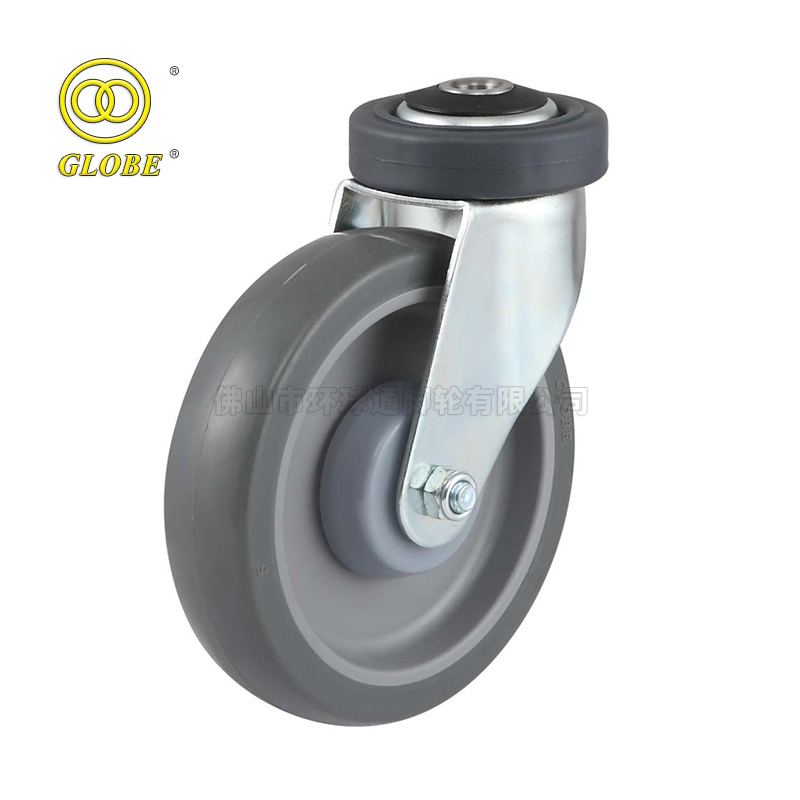 Factory High-Quality Supermarket Cart Caster Swivel PU Castor Wheel for Shopping Trolleys
