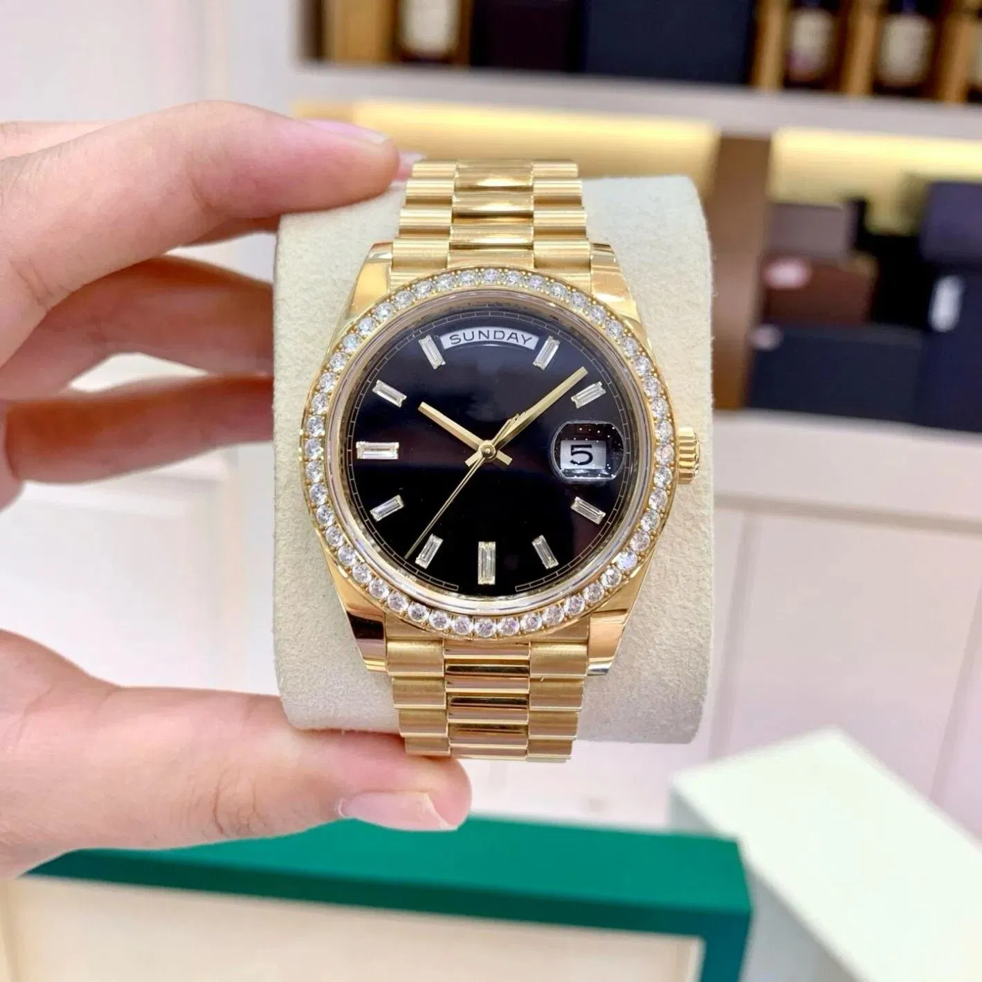 Vs Factory Wholesale 3A-5A Super Clone 3255 Swiss Movement Ddydate Moissanite Luxury Watch