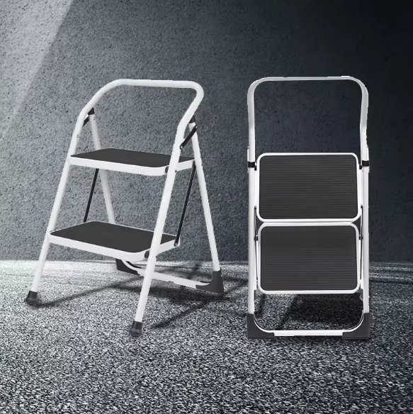 Quality Assurance 80cm Steel Library Ladder 330lb 2 Step Folding Multipurpose Ladders