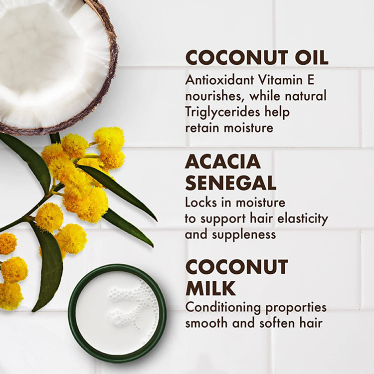 Natural Vegan Coconut Oil Hydrating Hair Styling Gel for Control Frizz & Hold