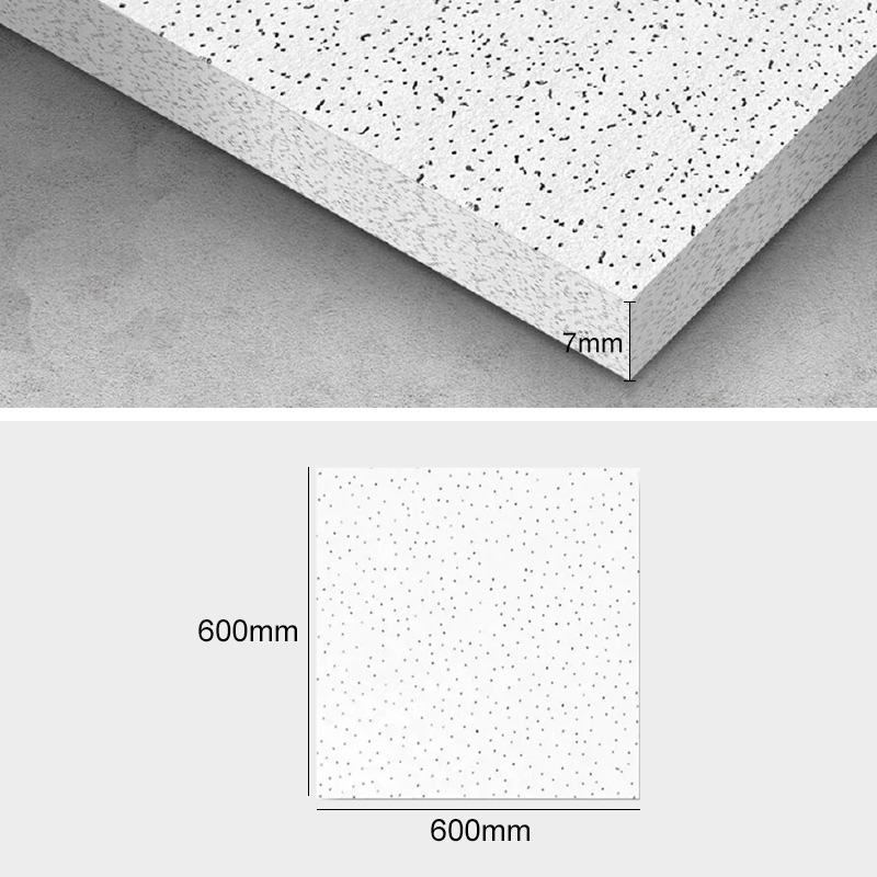 Acoustic PVC Laminated Mineral Fiber Gypsum Ceiling Tile for Commercial Drop Suspended Grid