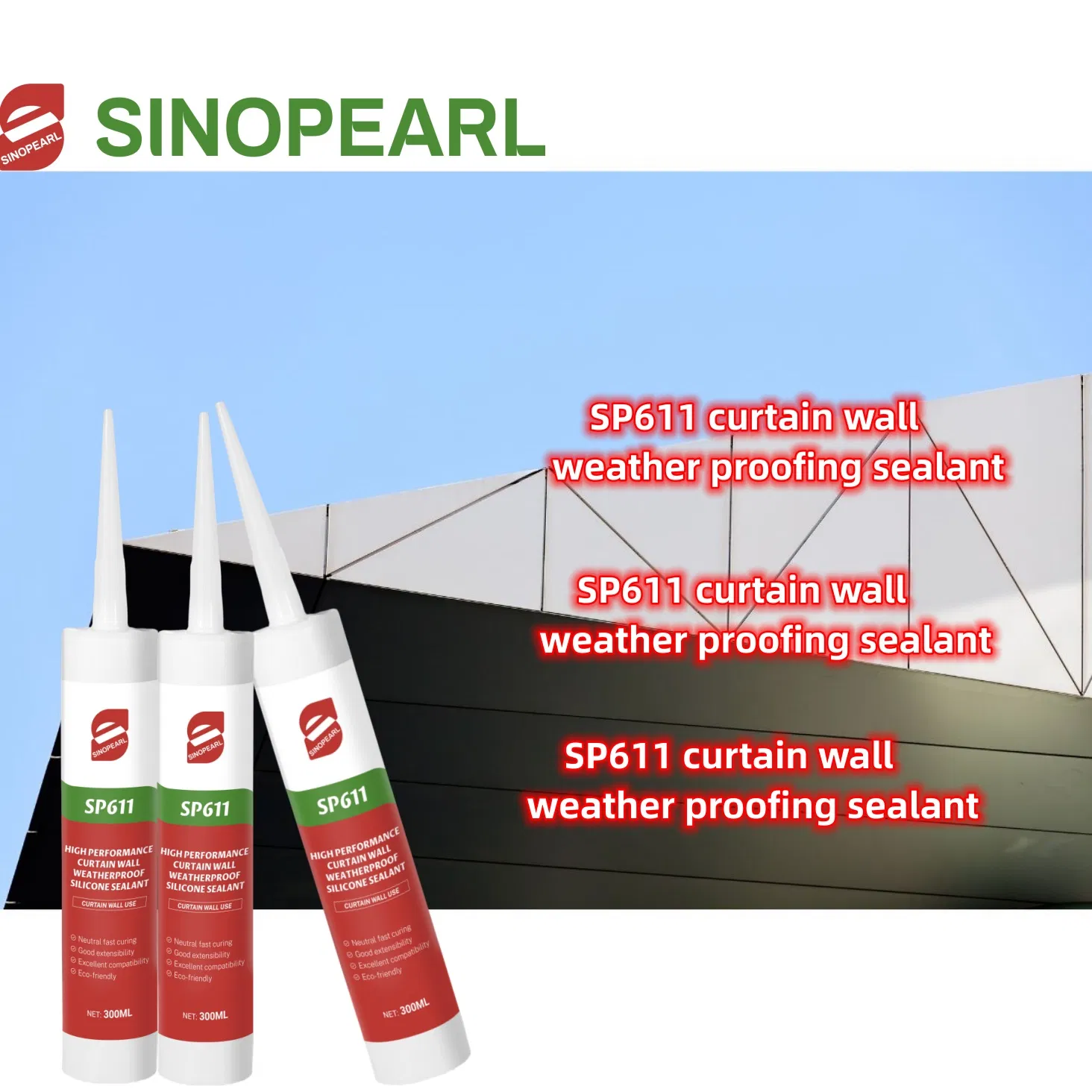 Sp611 Silicone Sealant for Curtain Wall Weatherproof Sealing Super Adhesive Fast Drying