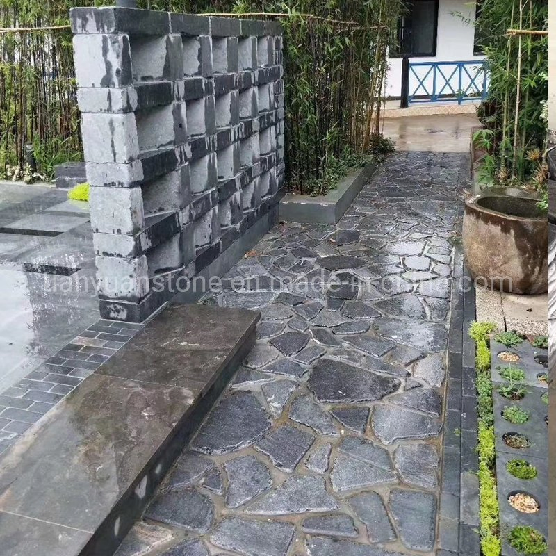 Chinese Blue Limestone Honed Tumbled Brick Pavers for Driveway and Patio