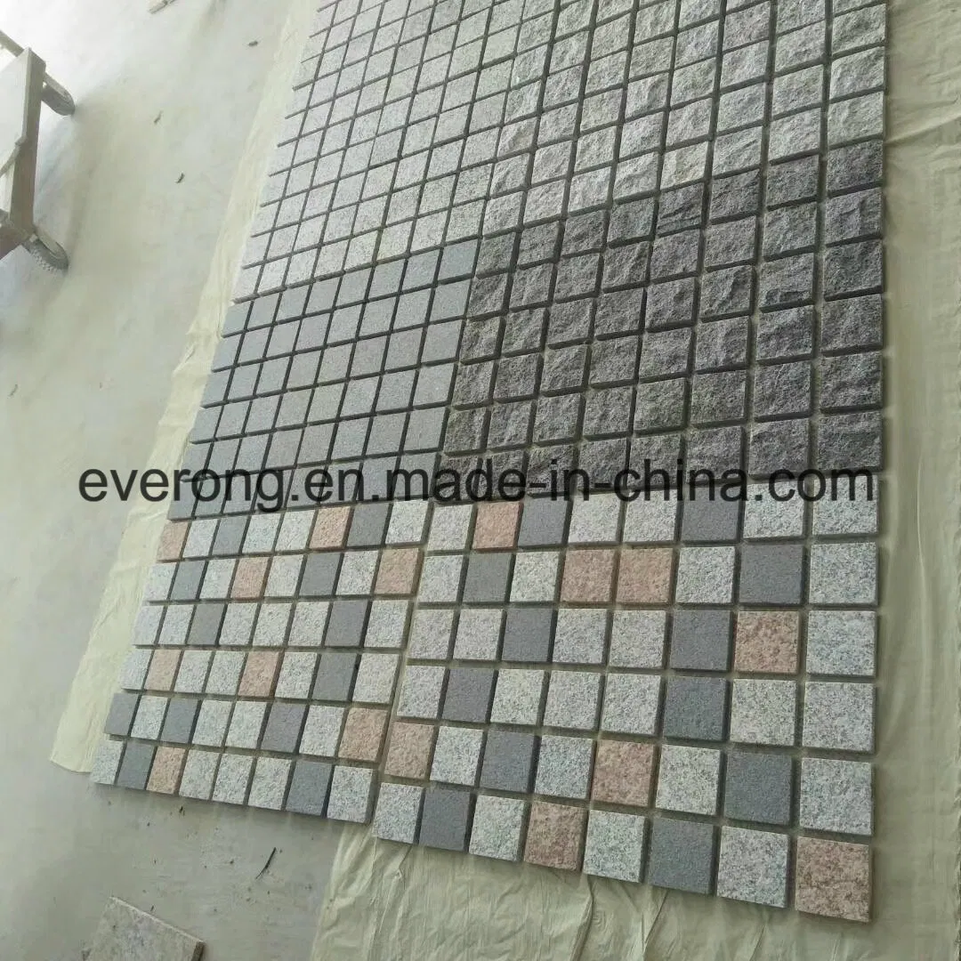 G603/G654/G684/G682 Light Grey/Dark Grey/Black/Yellow/Red Porphyry/Granite/Basalt Meshed Paving Stone on Mesh