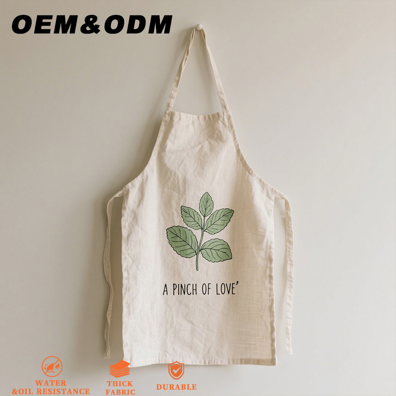 Linen Breathable Lightweight Baking Kitchen Aprons for Home Cooking