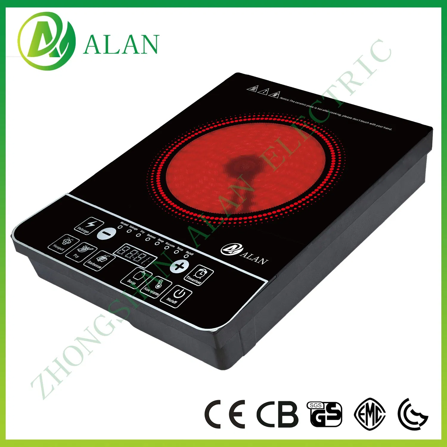 Touch Screen Stable Quality CB Infrared Cooker 2000watt Small Size Electric Ceramic Stove