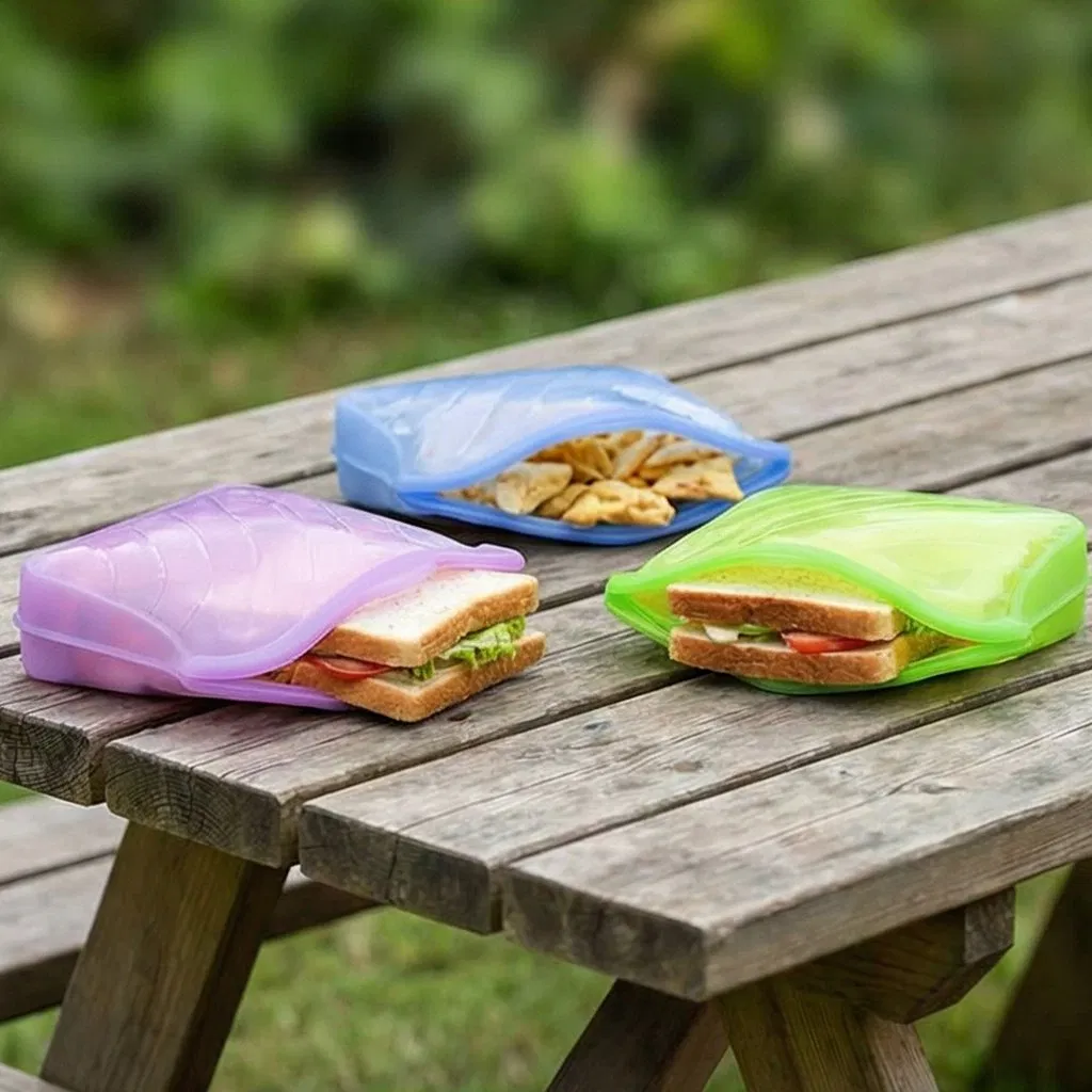 Modern Fresh-Keeping Large-Capacity Ziplock Storage Box Recyclable Silicone Food Storage Bag for outdoor