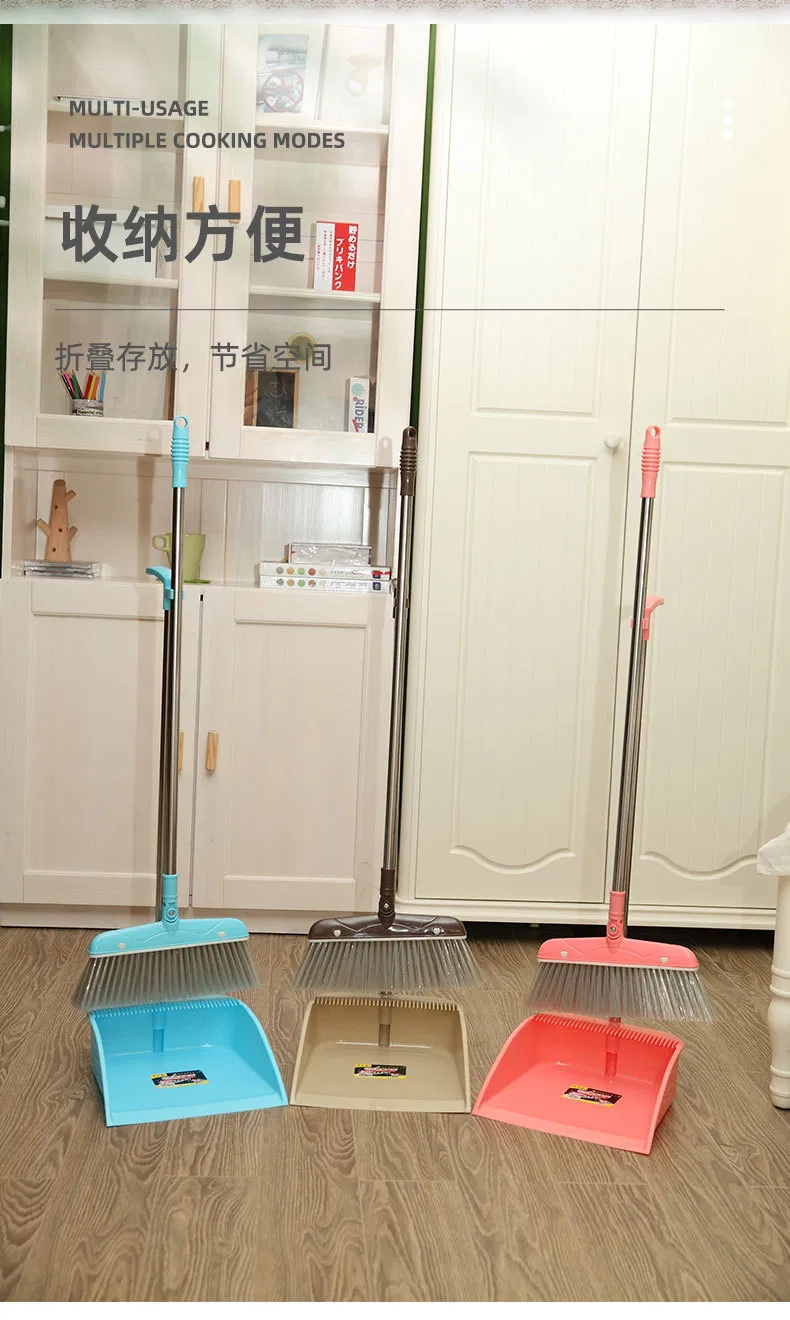 Rotable and Non Dead Corner Scraping Plastic Cleaning Magic Broom Dustpan Set