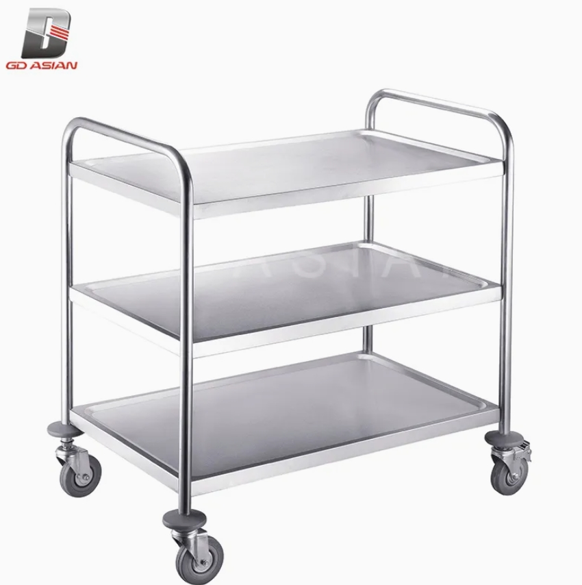 Commercial Kitchen Cart with 2 or 3 Layer Stainless Steel