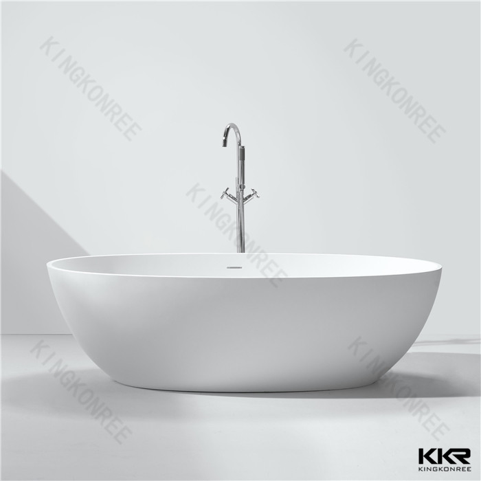 Kingkonree Stone Bath Hotel Bathroom Furniture Freestanding Bathtub