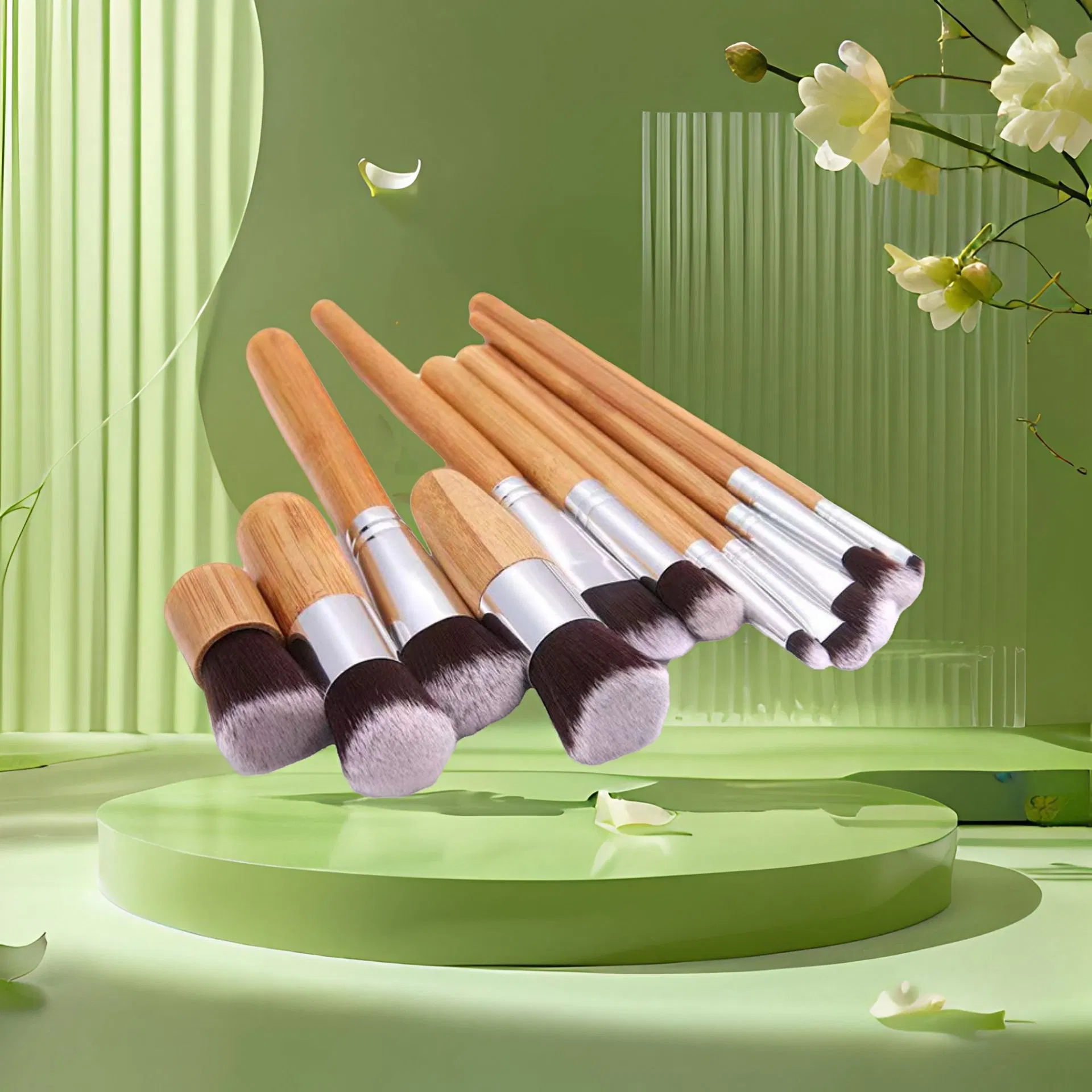 Makeup Brush/Bamboo Handle Makeup Brush Set/Bamboo Handle Beauty Tool/Wooden Dispersion Brush/Bamboo Handle Setting Makeup Brush Set/Environmentally Friendly Be