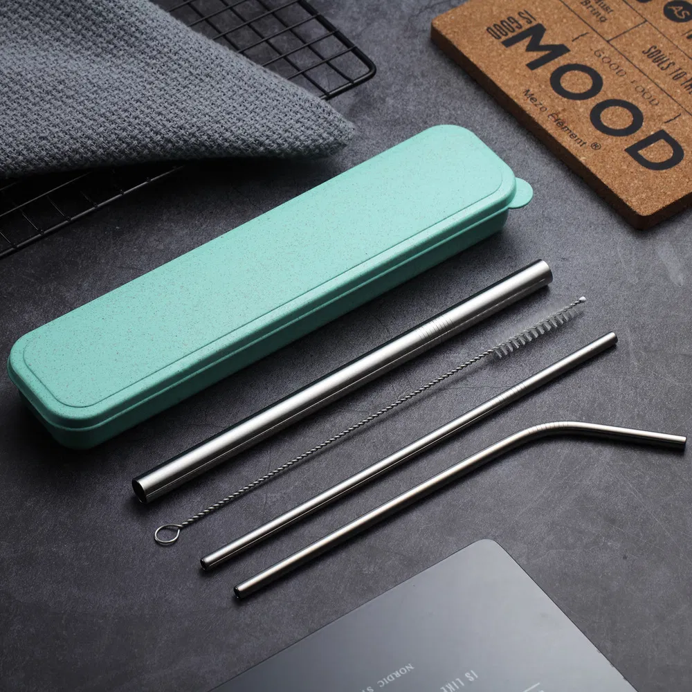 Stainless Steel Drinking Straw Sets with Case Customize Reusable 5PCS Drinkware Set