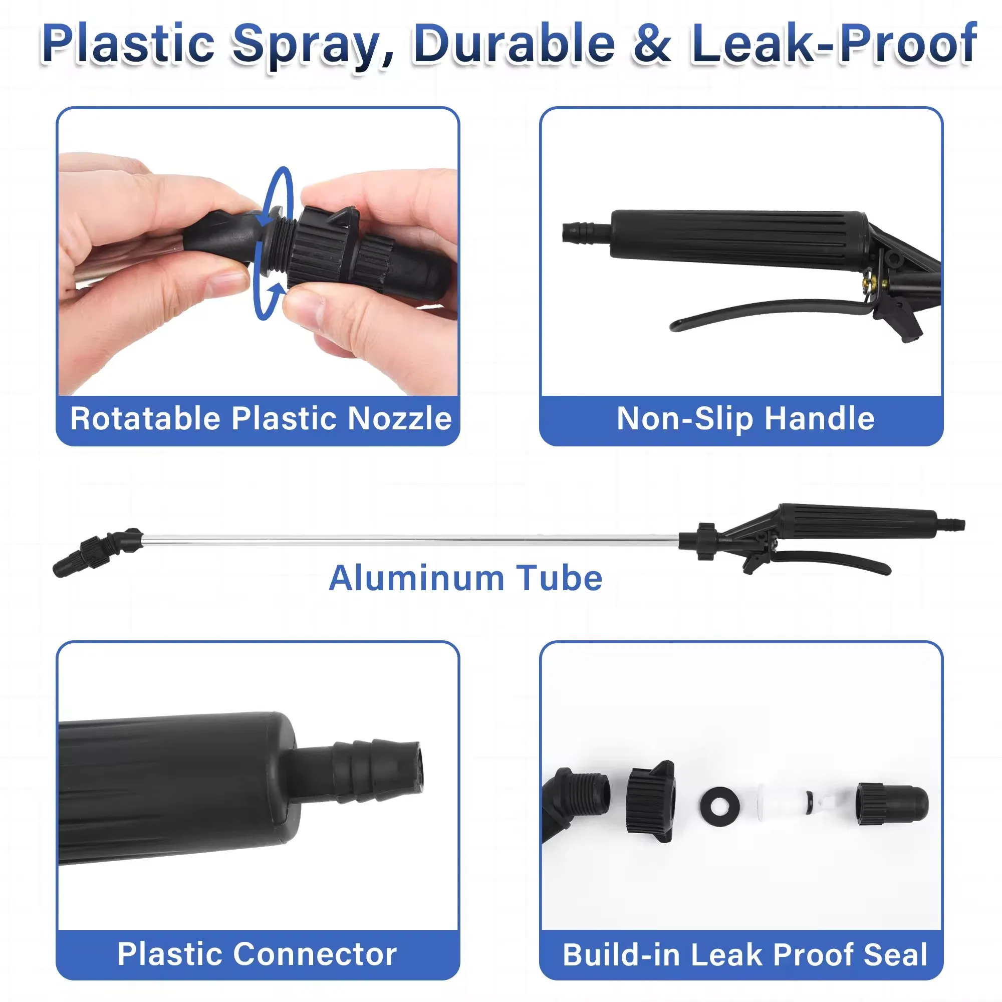 29 Inches Universal Garden Cleaning Aluminum Sprayer Wand