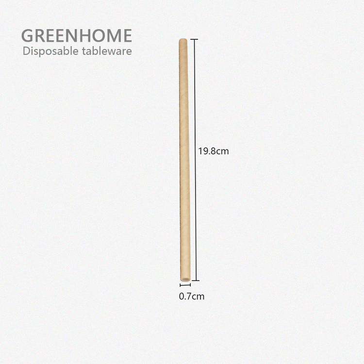 Customizable Color Disposable Paper Tableware 198mm Length Paper Straw for Drinking