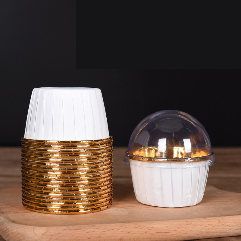 Party Cupcake Cups Disposable Foil Muffin Liners Cupcake Baking Cups Aluminum Cupcake Holders with Lid