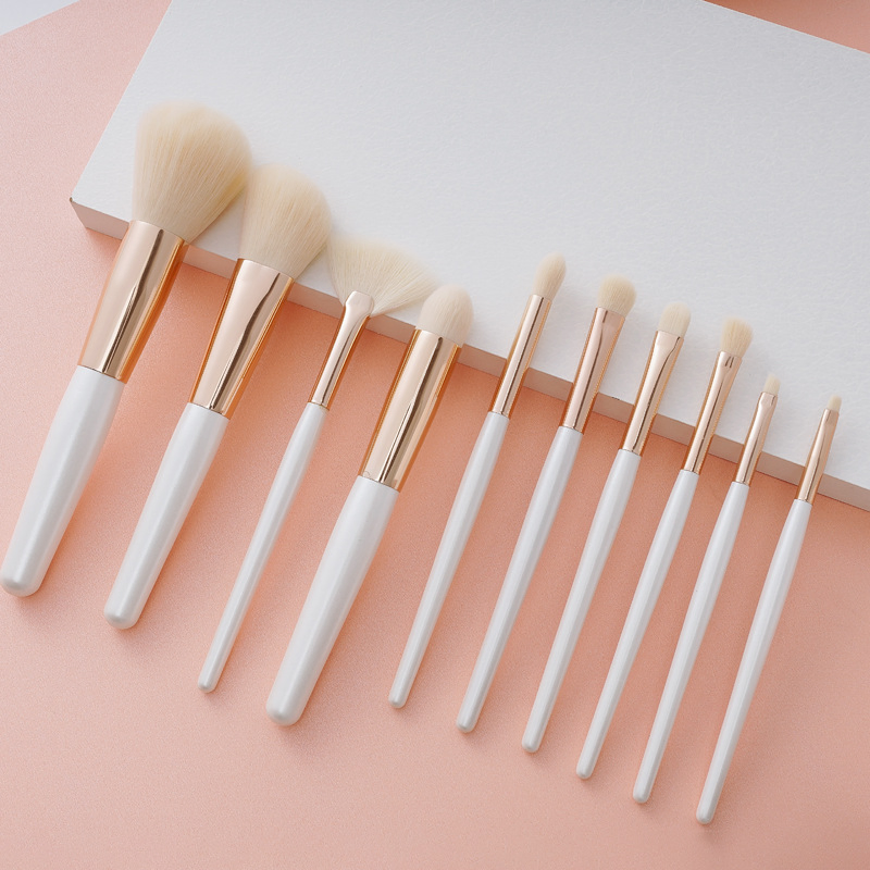 Makeup Brushes Wholesale 10PCS Cosmetic Brushes Set Cosmetic Blender with Fan Brush