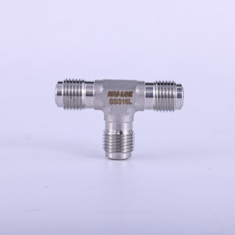 Nai-Lok 316L Stainless Steel UHP Metal Face Seal 1/4" Male Face Seal Equal Tee Ultra High Purity Fittings for Semiconductor
