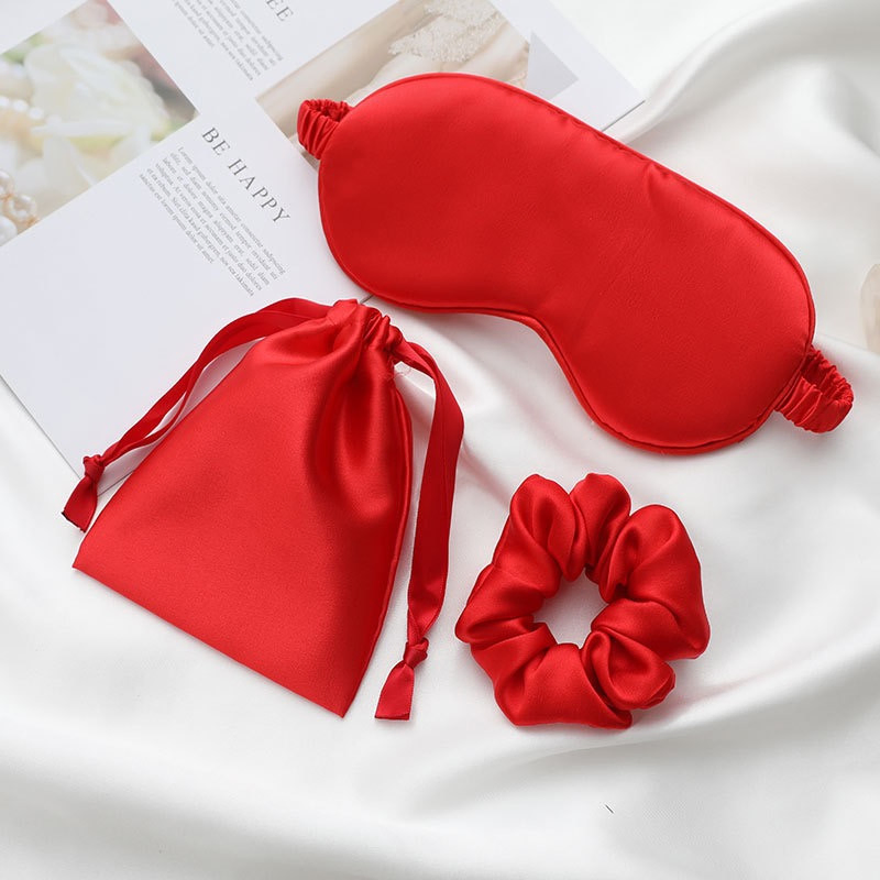 Luxury Satin Silk Sleep Mask Satin Scrunchie and Headband for Beauty Sleep Accessories