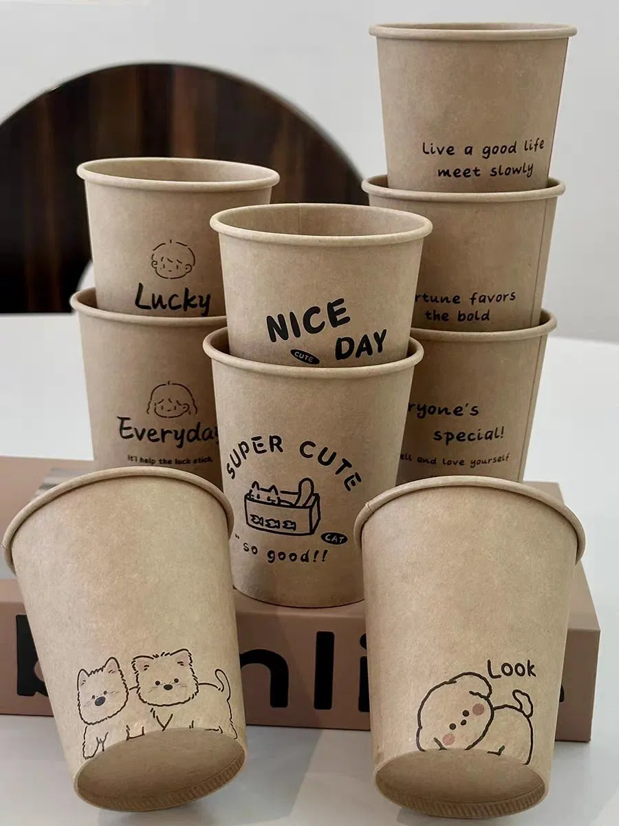Popular Customized Design Disposable Single Wall Kraft Paper Cup