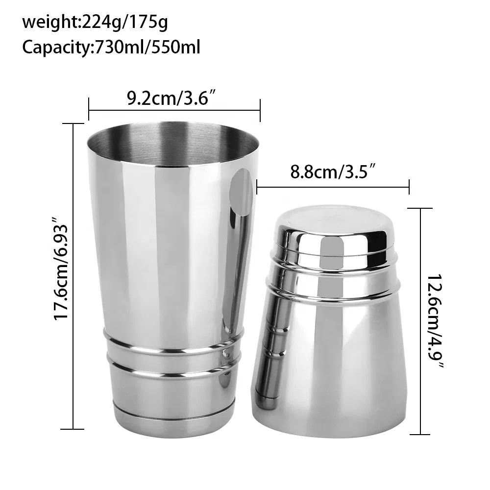 Шейкер для коктейлей из нержавеющей стали, 700 мл