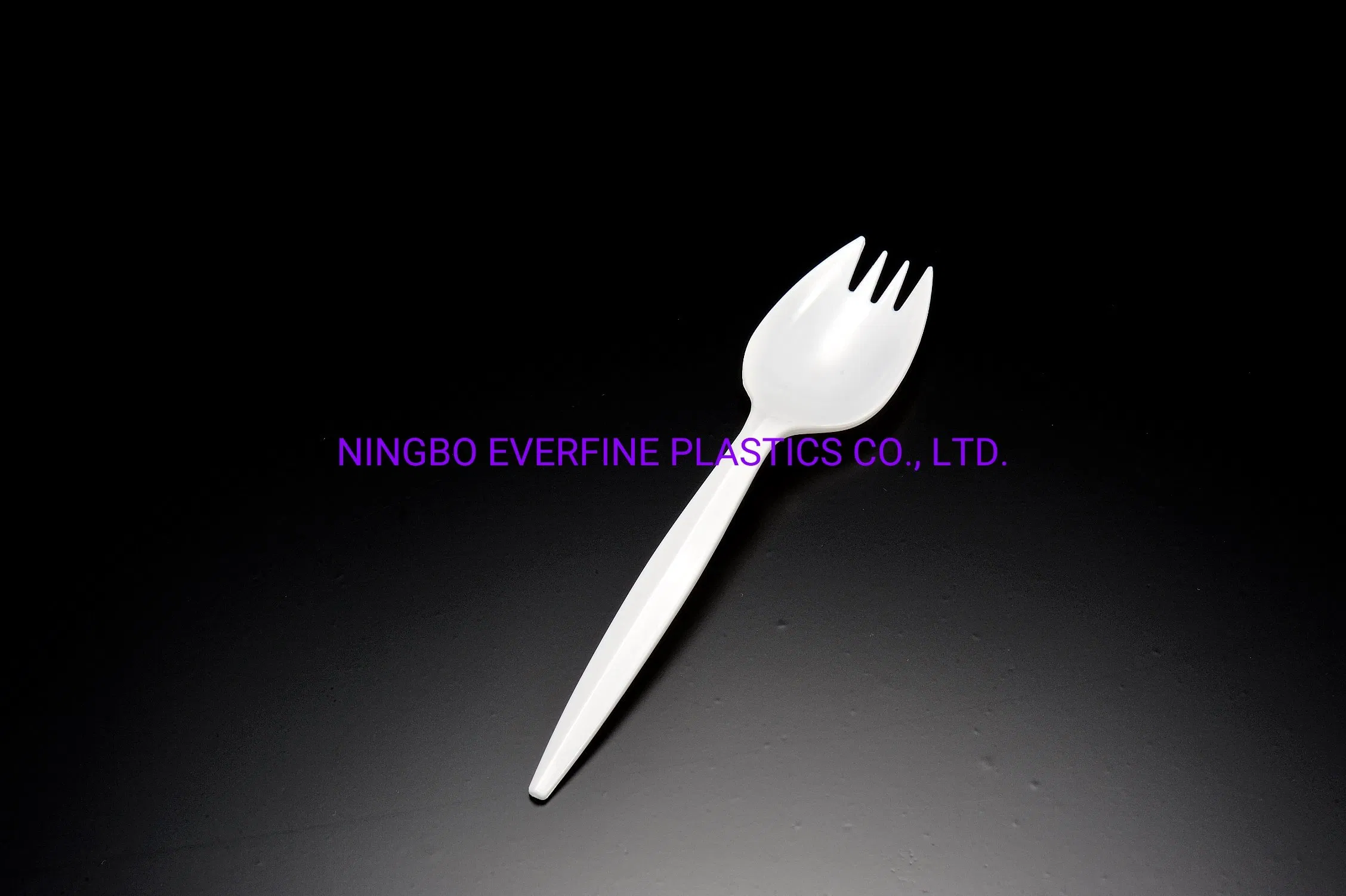 Medium Weight Plastic White / Black Spork (PP)