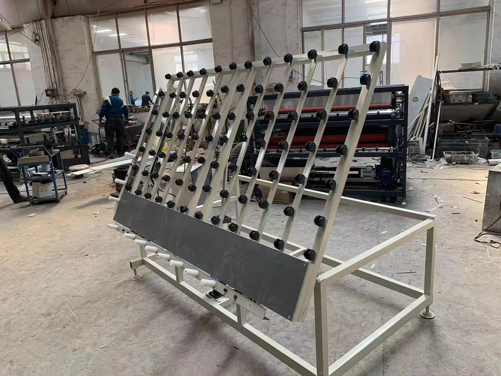 Low Speed Horizontal Glass Insulating Double Glazing Hot Roller Press Line Machine Insulated Glass Washing Drying Tilting Table 1600