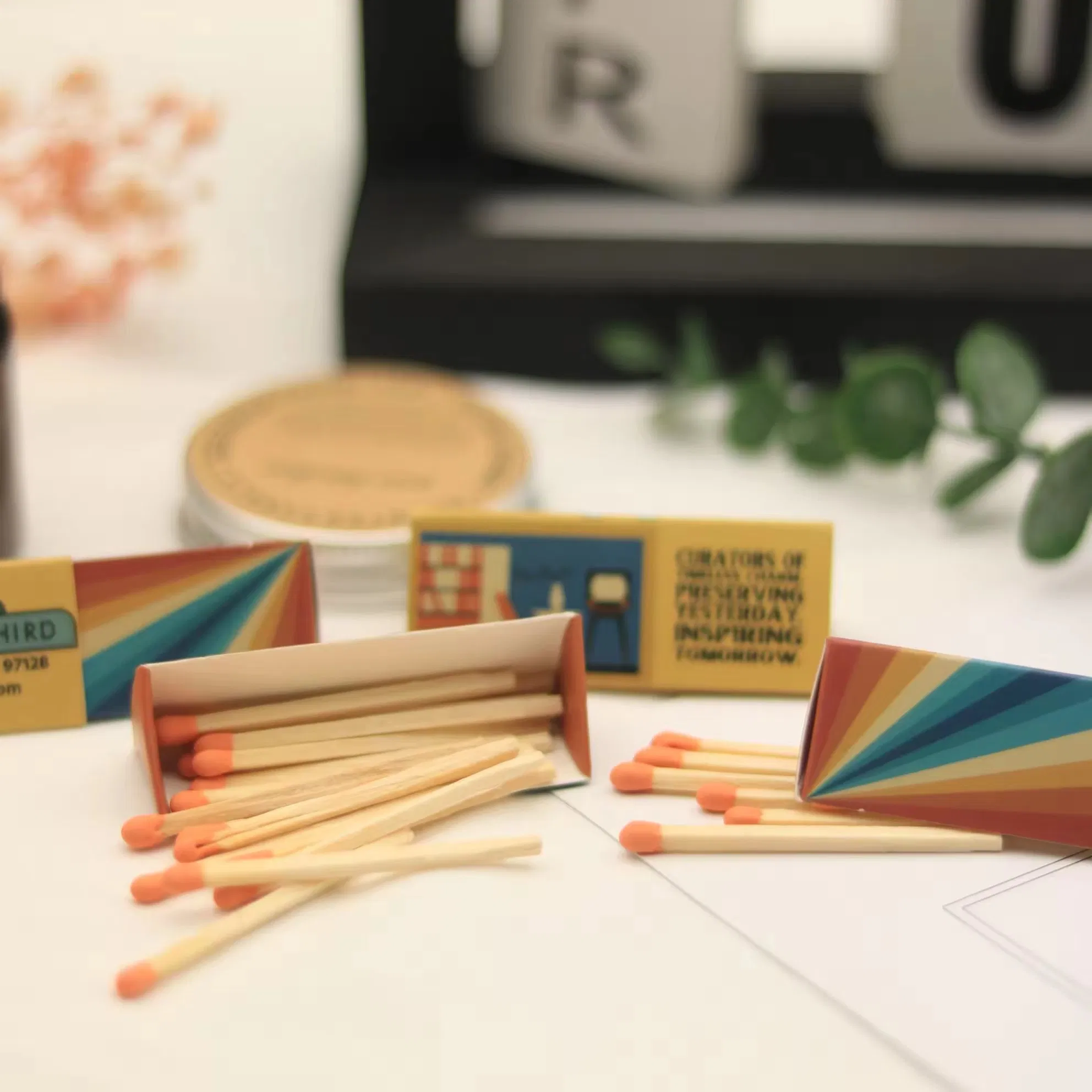 Safety Cigar Matches Retro Triangle Boxed Matches Custom Design Box Manufacturer for Direct Sale Cheap Boxed Matches