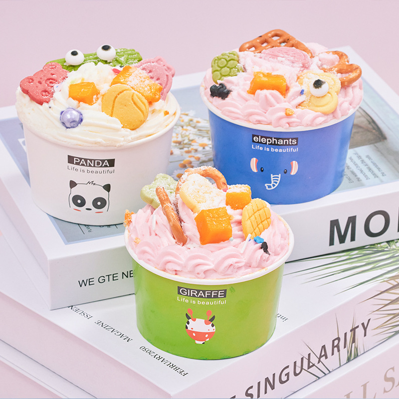 Custom Fancy Colorful Ice Cream Paper Cup Ice Cream Paper Containers