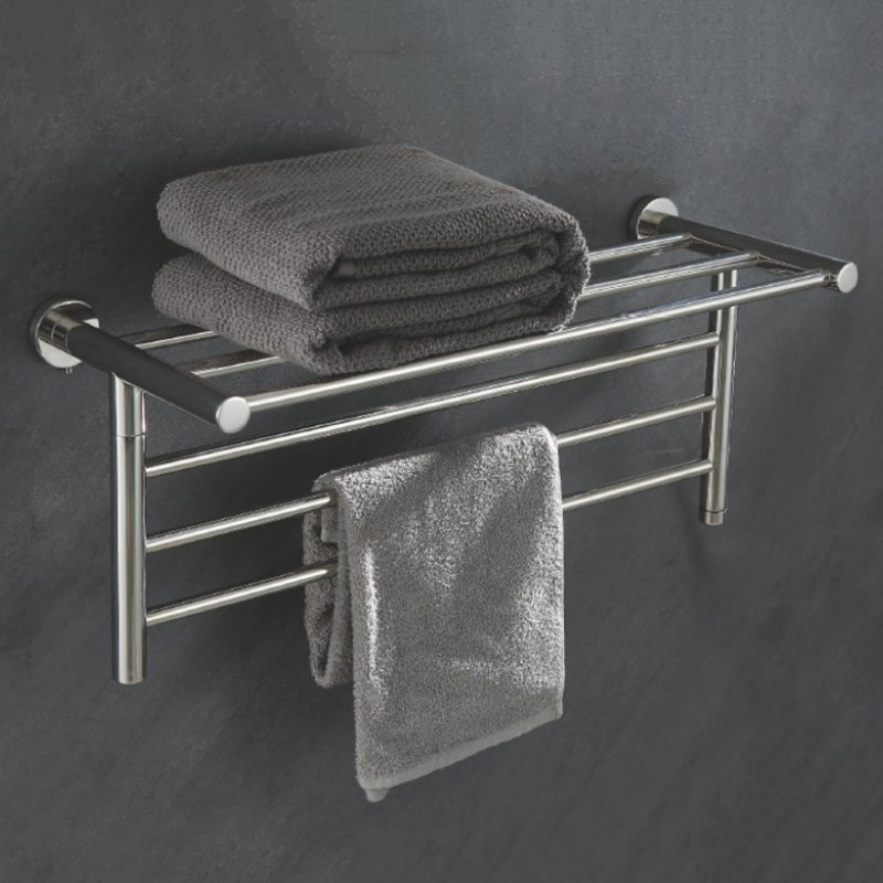 Настенный полотенцесушитель с подогревом и полкой