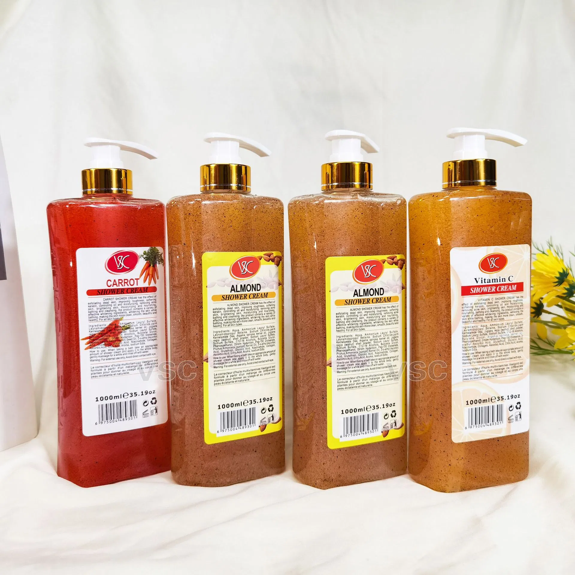 Shower Gel Turmeric Almond Vitamin C Exfoliating Deep Cleansing Natural Fragrance Full Body Wash Bath Gel