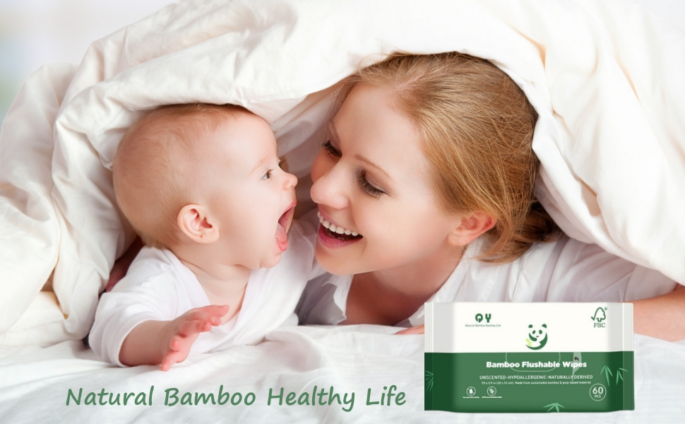 Unbleached Customized Bamboo Pulp Flushable Wet Wipes