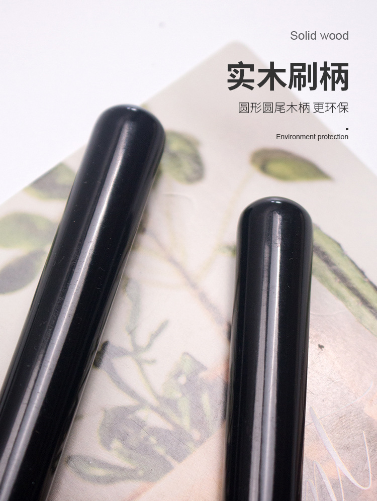 Wholesale Black Wood Handle Angled Concealer Brush Facial Mask Brush Makeup Foundation Brush