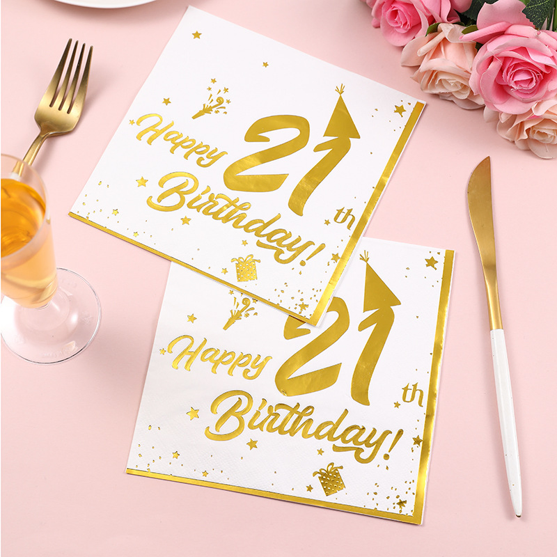 Customize Branded 25*25 Cm Cocktail Napkin Tissue Napkin Servietten Restaurant Linen Napkins Birthday Napkin