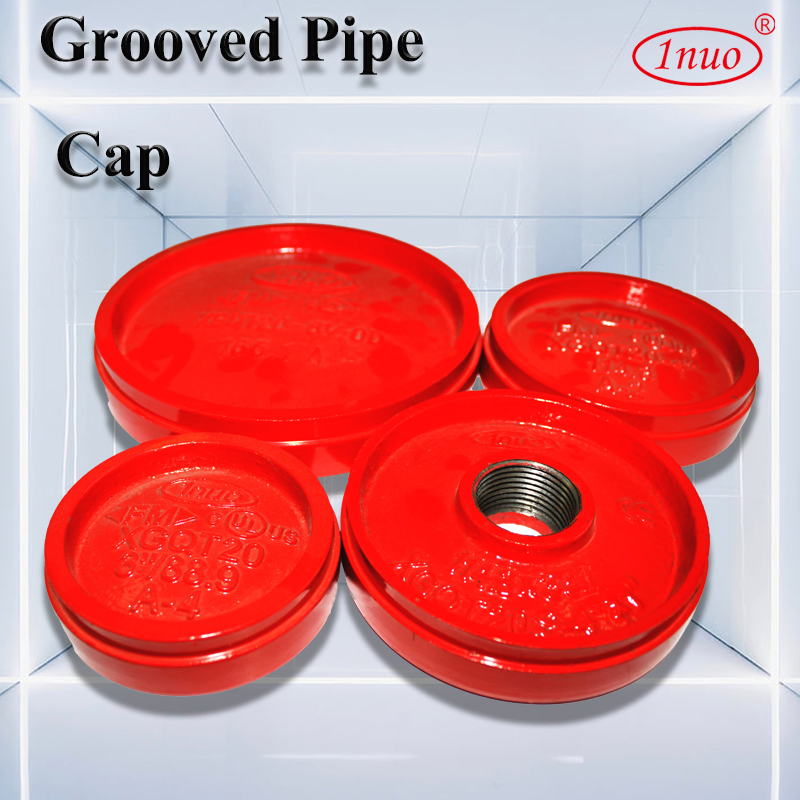 FM UL Ductile Iron Grooved Cap with Concentric Hole