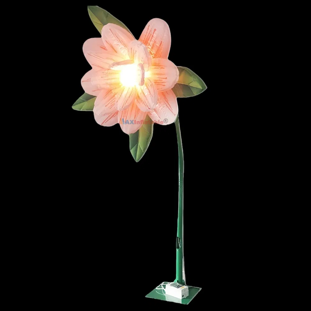 Shopping Mall Street Decorative Inflatable Automatic Sensor Flower-Shaped LED Light Air Model