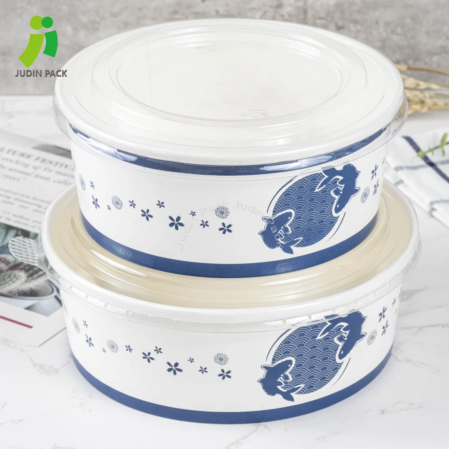 Leak-Proof Customized Kraft Paper Disposable Waterproof Paper Bowls for Ice Cream and Salad