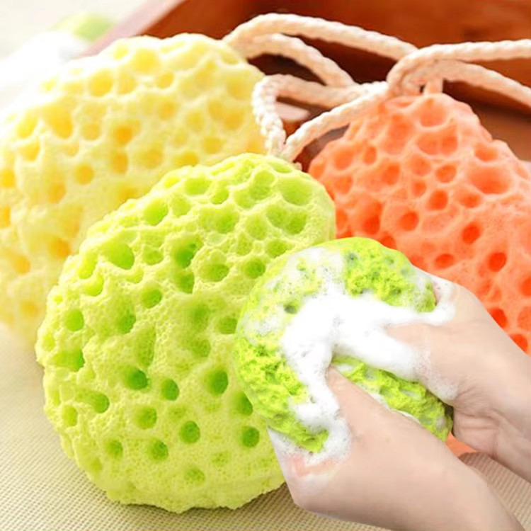 Honeycomb Bath Sponge Rich Foaming Shower Ball Body Scrubbing Sea Sponge