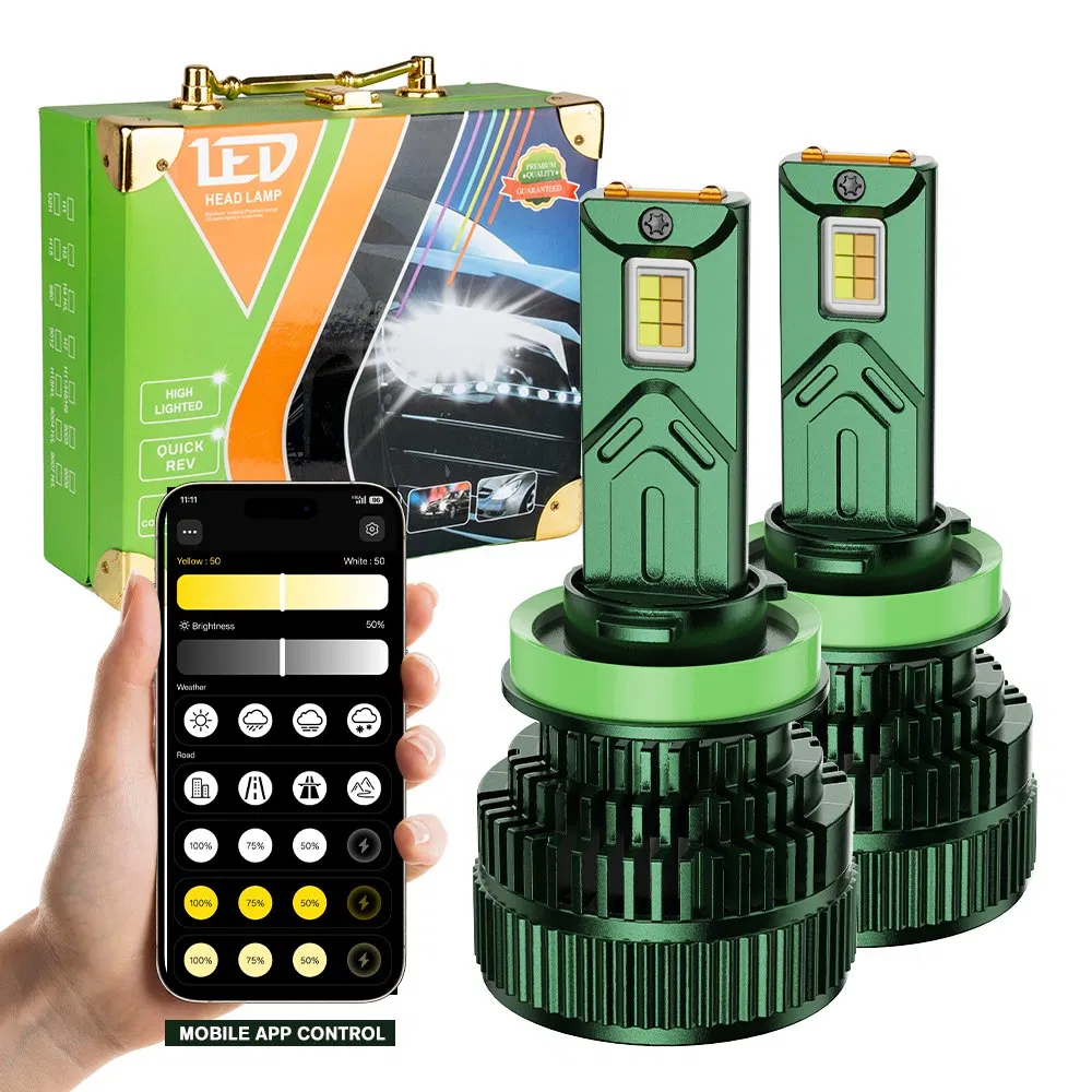 LED Headlight Bulb 150W Wireless Mobile App Control