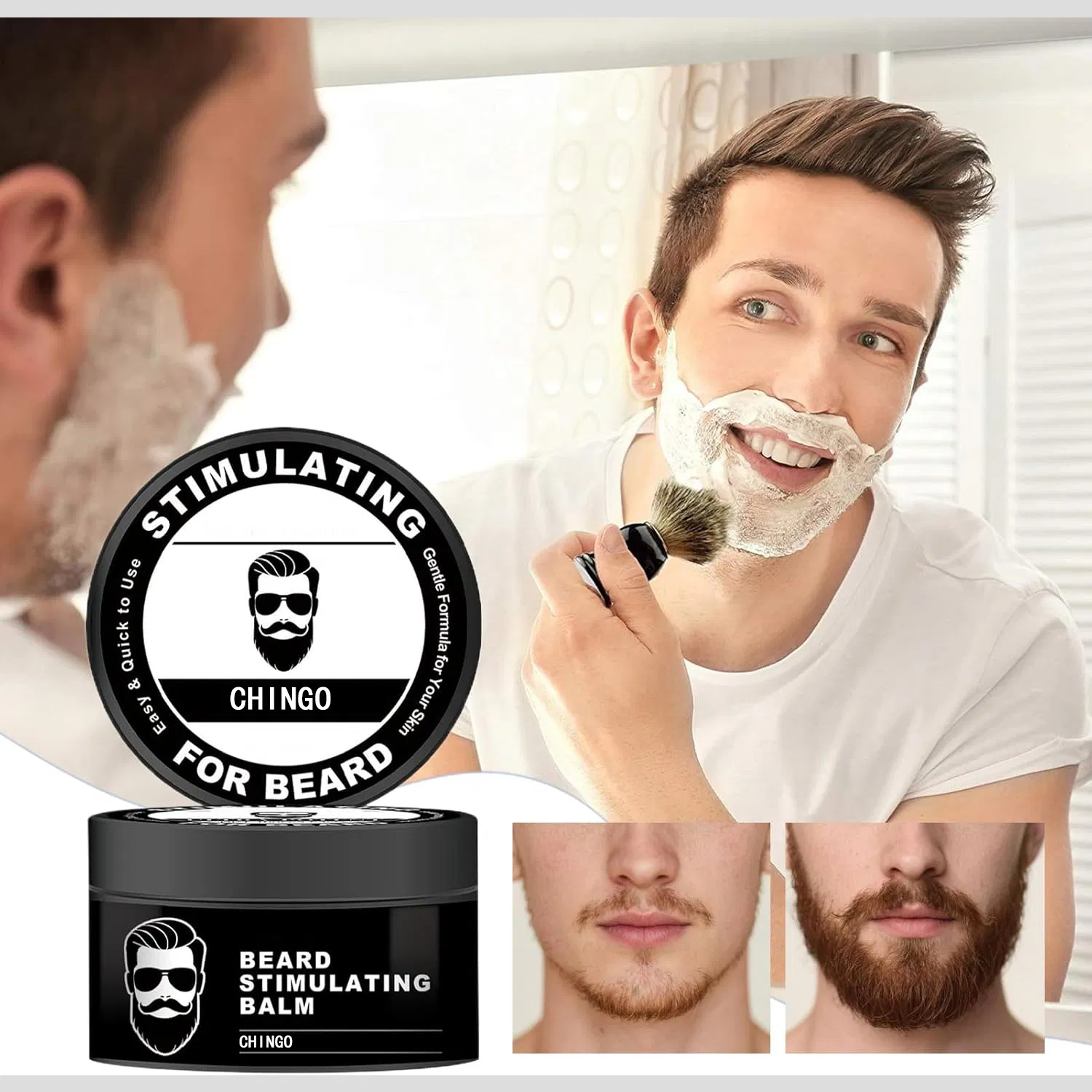 Premium Natural-Ingredient Enriched Beard Balm for Accelerated Healthy Follicle Stimulation