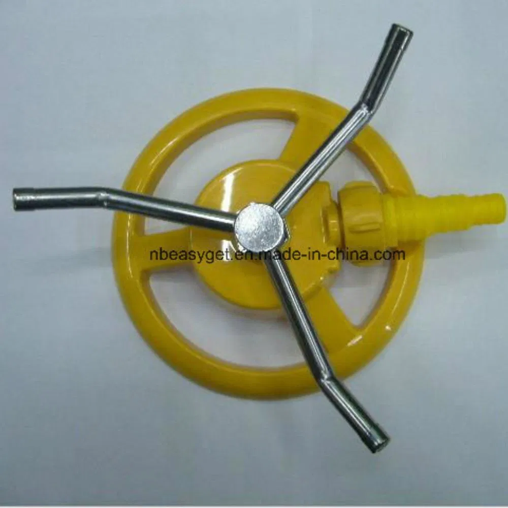 3-Arm Rotary Sprinkler for Lawn Watering Metal Wheel Base Bl10096