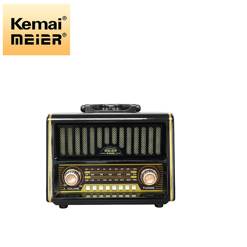 New Coming Factory Am/FM USB TF 3 Band Retro Mini Home Rechargeable Music Player Wooden Box Portable Radio