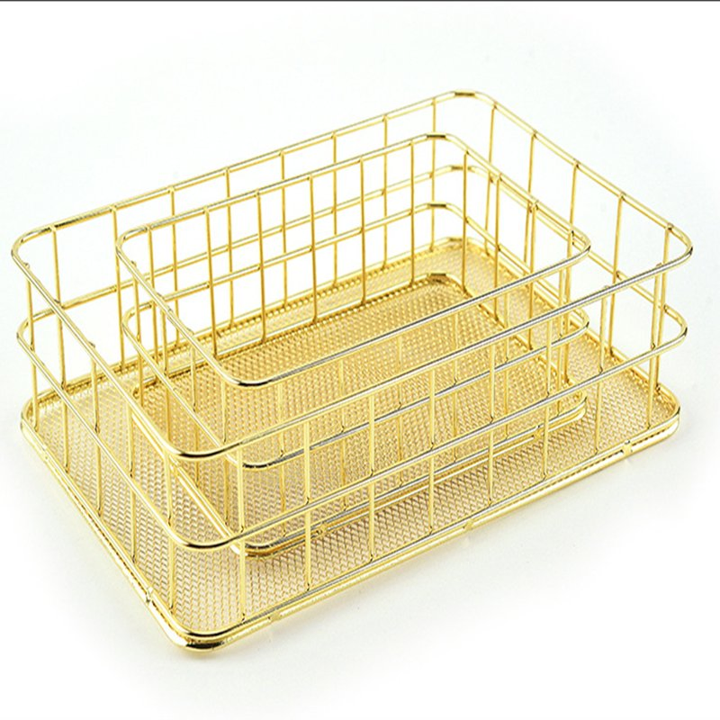Wholesale Sales of Metal Cosmetics, Gold Containers, Storage Baskets