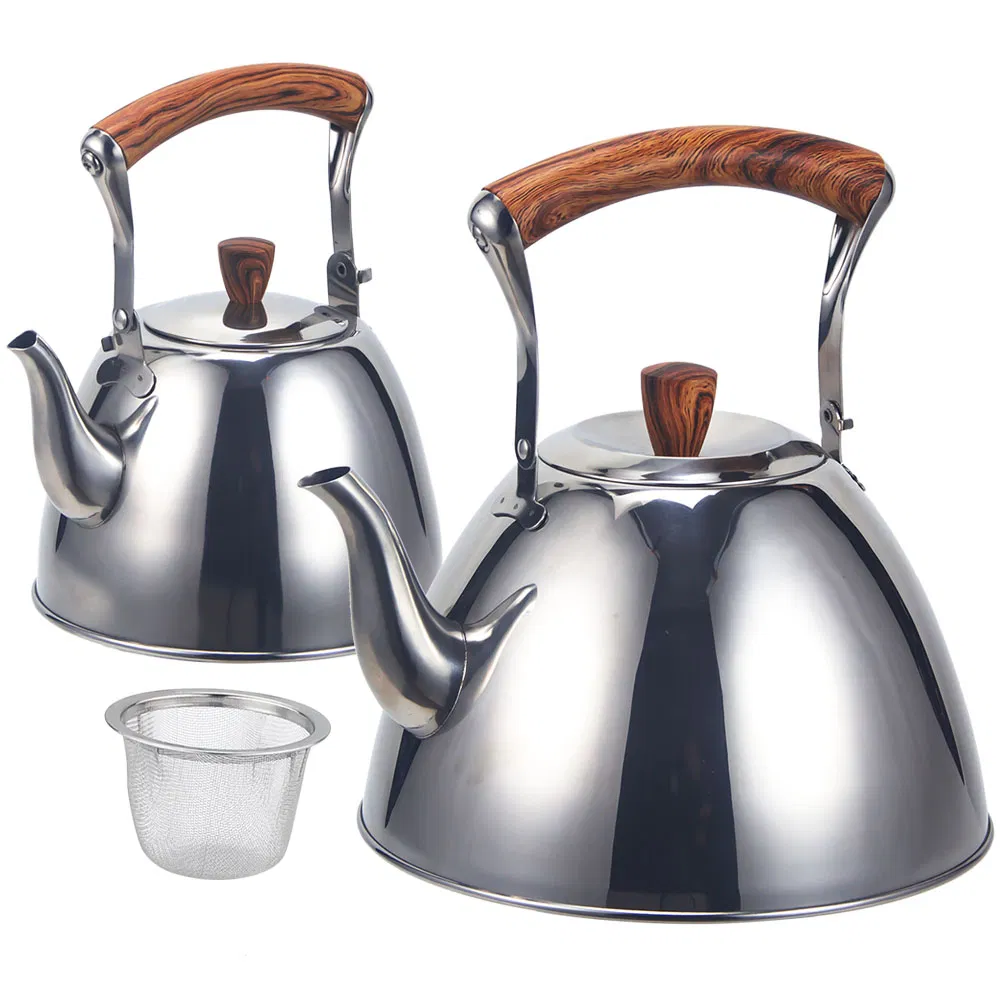 1L + 3L Cone Stainless Steel Tea Kettle + Water Kettle Set,Zepter-S Arshia-S for Five Central Asian Countries Like Kazakhstan, Uzbekistan, Kyrgyzstan, Turkmenis