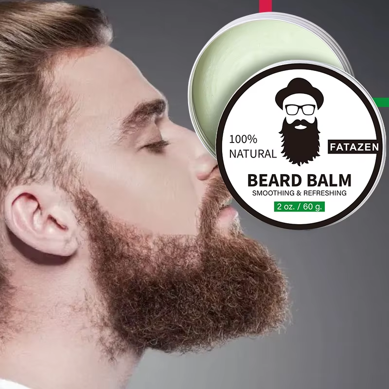 Private Label Natural Organic Cedarwood Bee Wax Beard Balm with Vegan Ingredient Cedar Argan Oil OEM Men Beard Mustache Care