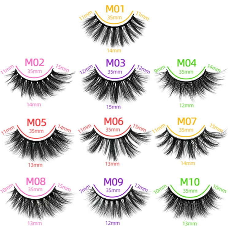 Wholesale Mink Fluffy Wispy Wavy Bulk Natural 15mm 3D Mini Eyelashes Set