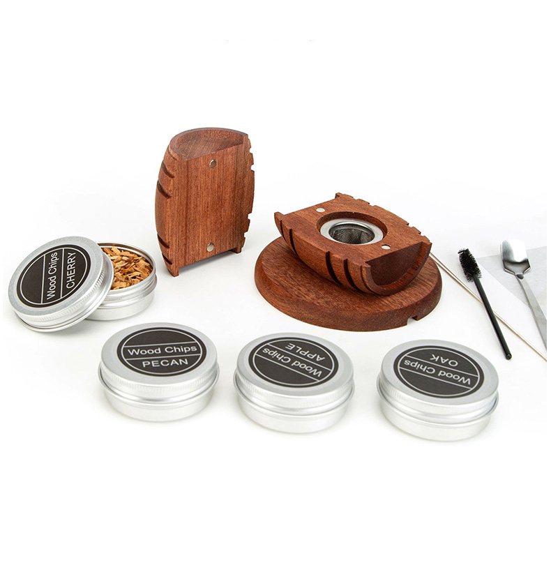 Old Fashioned Rich Smokey Flavor Cocktail Whiskey Smoker Kit with 6 Flavor Wood Chip for Italy Big Whale Dinkelacker