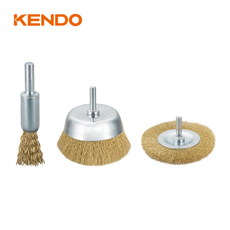 Kendo 3PC Brush Set Combination Brush Set of Cup, Wheel, End Types, Offering Universal Applications