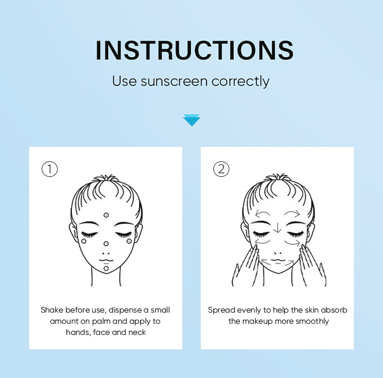Private Label OEM Daily Natural Moisturizer SPF30/50 PA+++ Sunblock Sunscreen Cream for Face