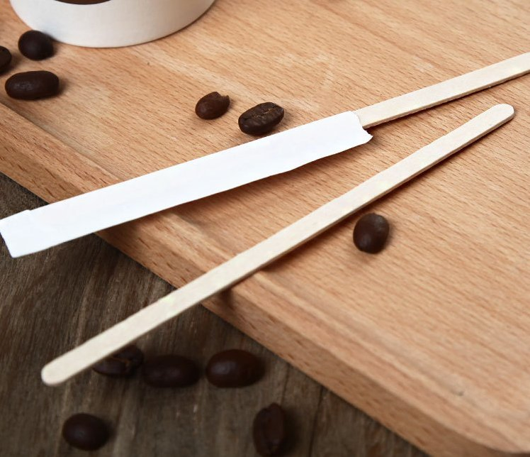 Wholesale New Product Round End Birch Wooden Stirrer Coffee