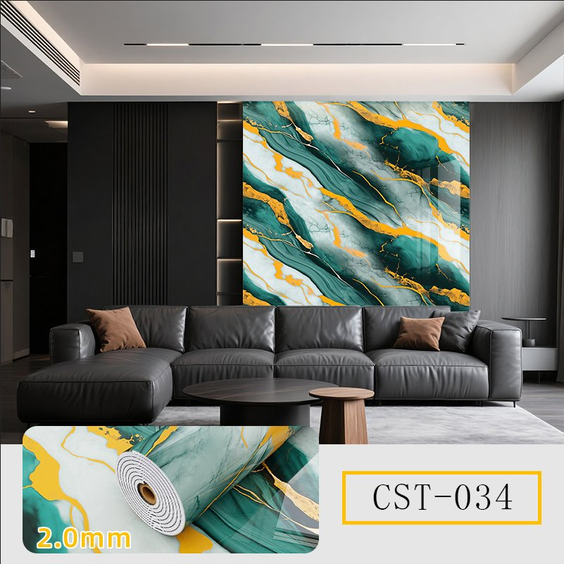 Eco-Friendly Marble Pattern Waterproof Pet Foam Self-Adhesive Wall Stickers